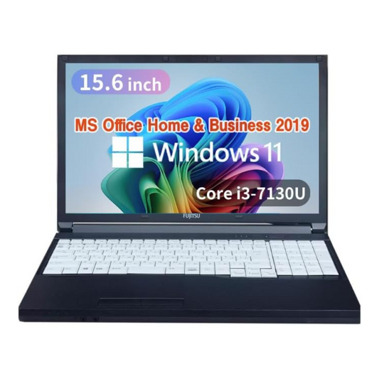 #7【整備済み品】富士通 ノートPC A577/ 15.6型/ 10キー / 第7世代 i3-7130U /Win11 Pro/MS Office H&B 2019 /wajunのWIFI/Bluetooth/HDMI/DVD/8GB/256GB SSD