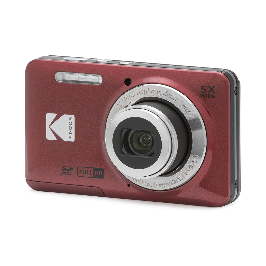 #4 KODAK (コダック) PIXPRO 使いやすい ズーム FZ55-RD 16MP デジタルカメラ 光学5倍ズーム 広角 28mm 2.7インチ液晶画面 (レッド)