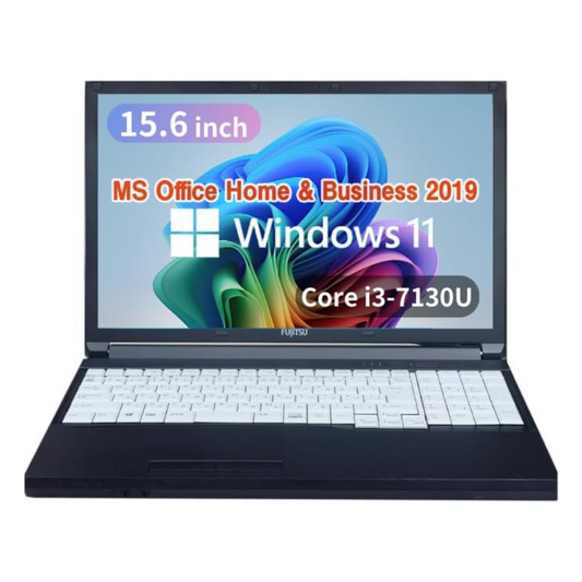 #3【整備済み品】富士通 ノートPC A577/ 15.6型/ 10キー / 第7世代 i3-7130U /Win11 Pro/MS Office H&B 2019 /wajunのWIFI/Bluetooth/HDMI/DVD/8GB/128GB SSD